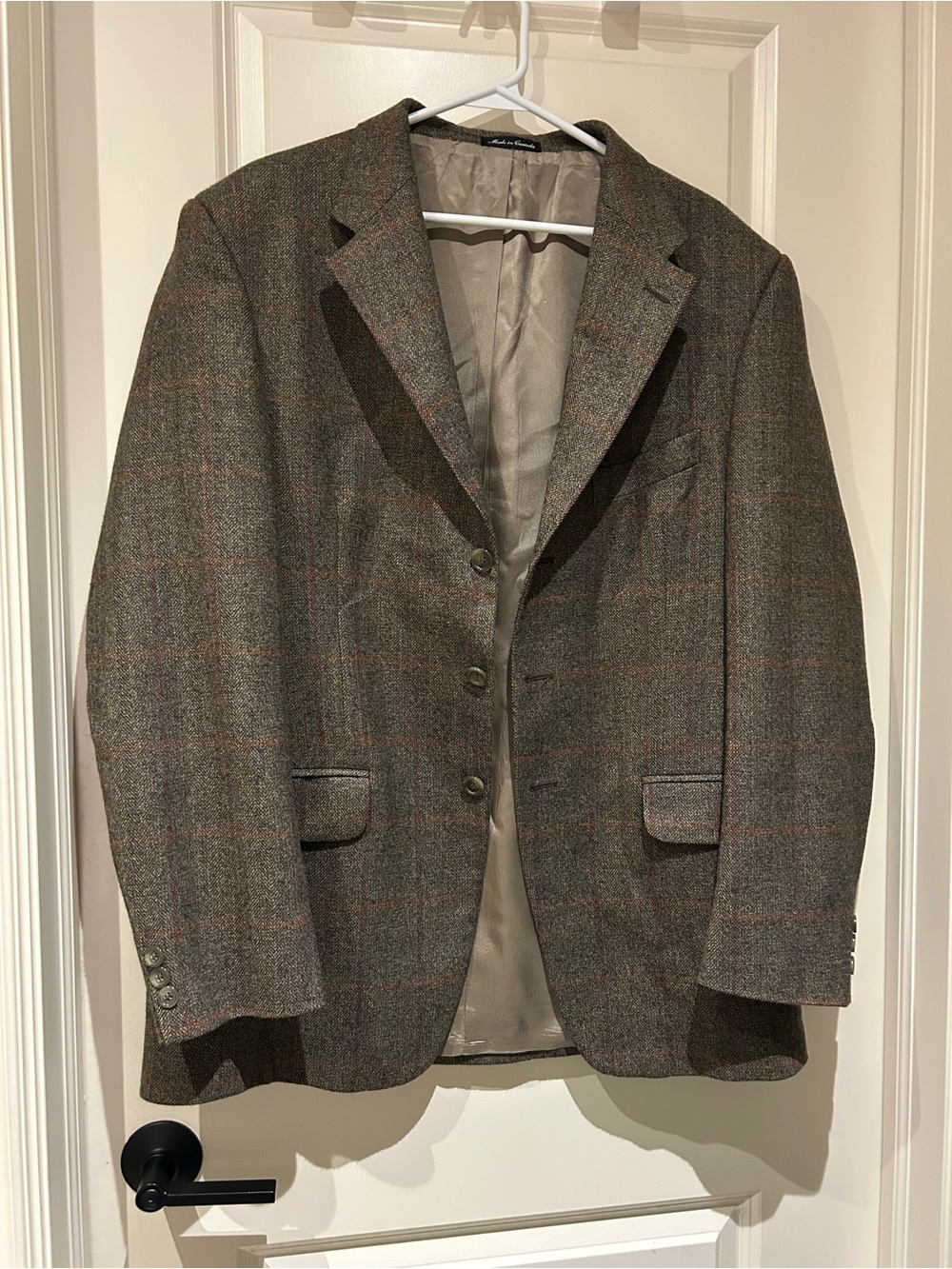 Men's Brown Glen Plaid Wool Blazer